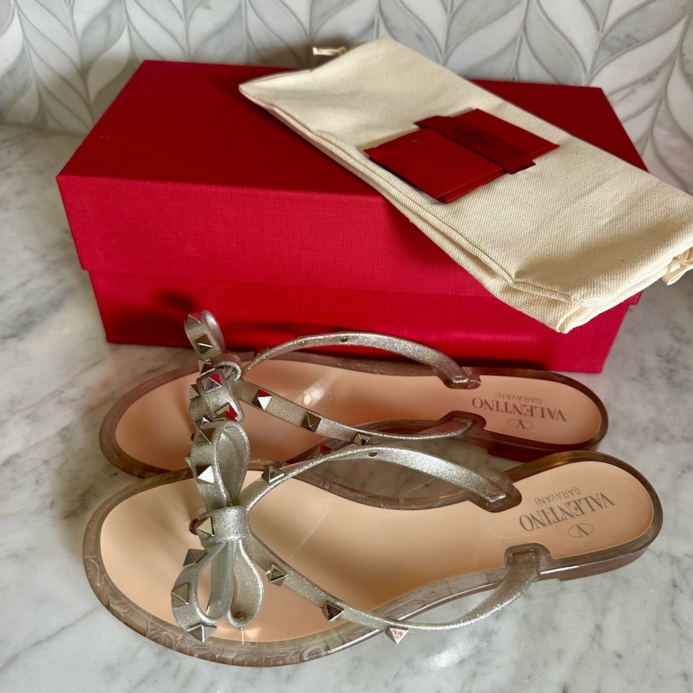 Valentino Rockstud Silver Sandals